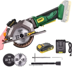 TECCPO 18-V-Akku-Mini-Kreissäge mit Laserführung TVH8J26 Holzbearbeitung