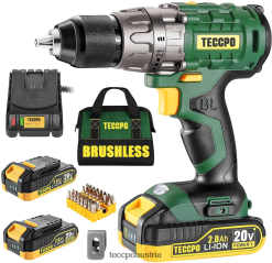 TECCPO Akku-Bohrschrauber-Set TVH8J2 Bohrer und Treiber