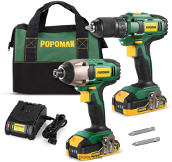 TECCPO Popoman-Bohrer-Kombi-Set TVH8J7 Bohrer und Treiber